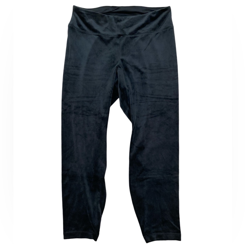 Cozycore Layering Pure Jill black velvet velour ankle leggings